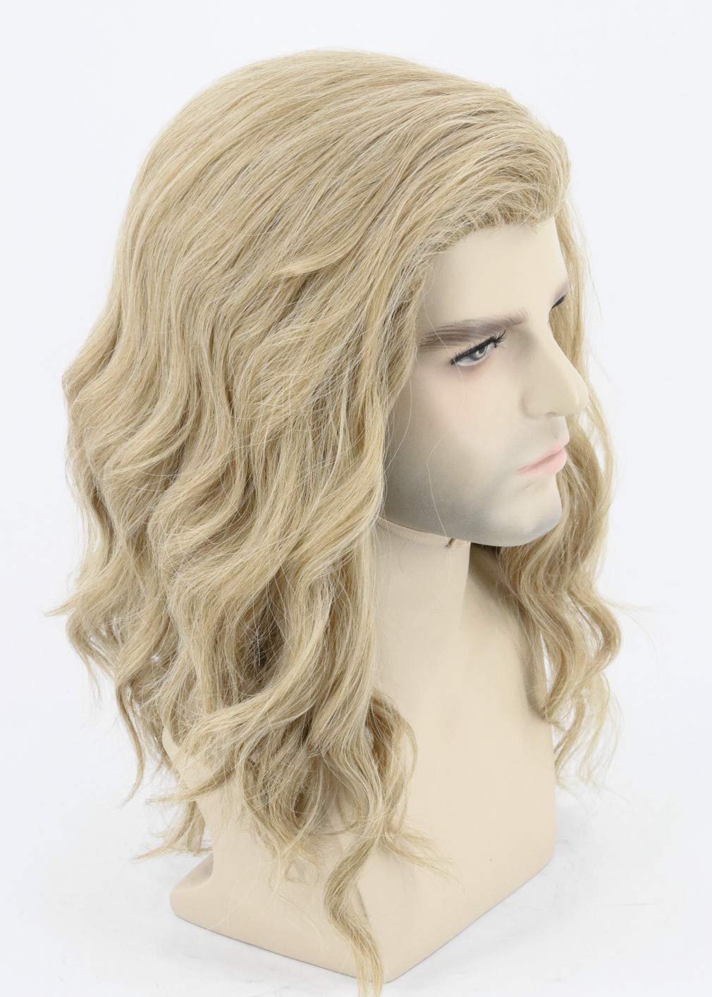 Topcosplay Cosplay Perücke für Herren Lang Gelockt Aschblond Perücke für Cosplay Halloween Kostüm Th