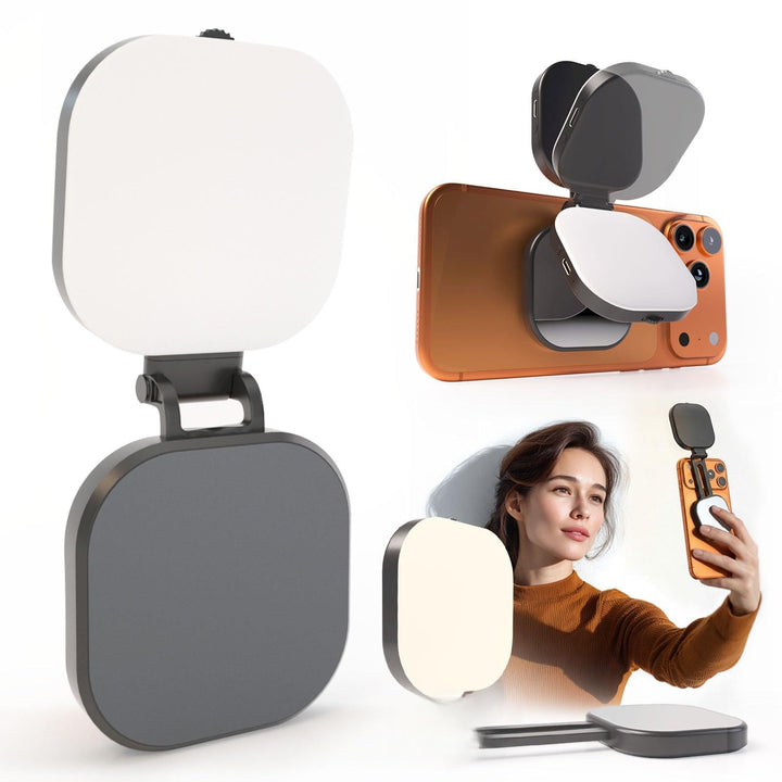 Ringlicht Handy, Magnetische Selfie Licht mit 2900K-7000K 3 Lichtmodi und Verstellbar Helligkeiten,