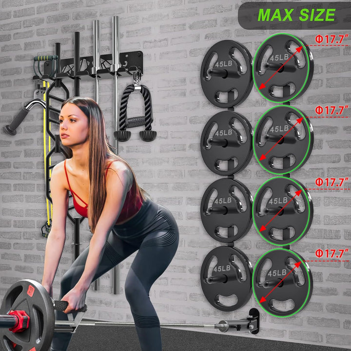 Kipika Gym Organizer-Set – Hantelscheiben-Aufbewahrungsregal (2 Stück), Langhantel-Aufbewahrungsrega