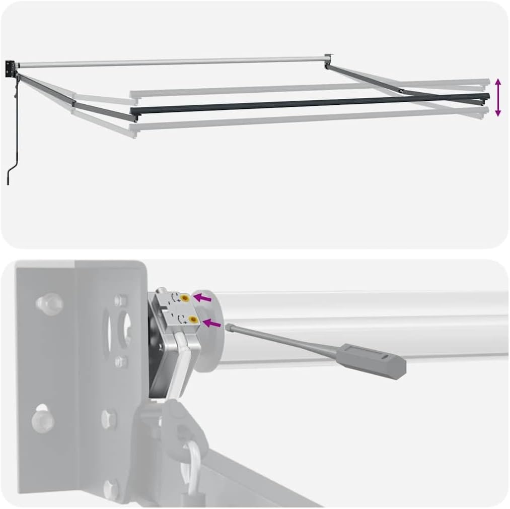 vidaXL Gelenkarmmarkise, Markise Ausziehbar Automatisch, Sonnenmarkise für Terrasse Balkon, Sonnensc