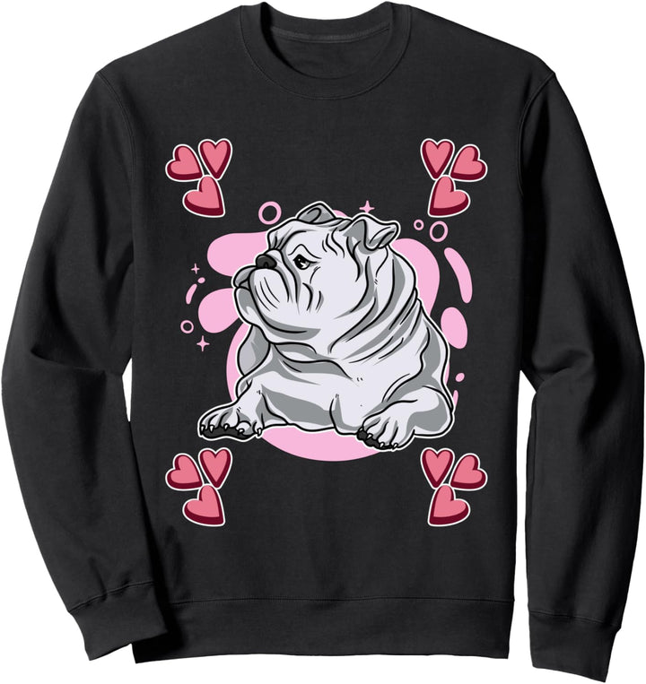 Damen Bulldoggen Zeichnung Mädchen Bulldoggen Sweatshirt