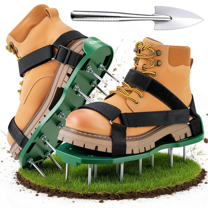 Ohuhu Rasenlüfter Schuhe Nagelschuhe mit Klettverschluss Kostenlose Installation, Rasenbelüfter mit
