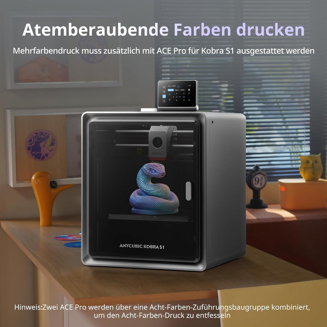 Anycubic Kobra S1 3D-Drucker, Geschlossene CoreXY-Struktur, 600 mm/s Schnelles Drucken, 320 °C Hoten