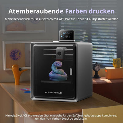 Anycubic Kobra S1 3D-Drucker, 600mm/s Hochgeschwindigkeitsdruck, AI-Überwachung, 320°C Hotend mit Ab