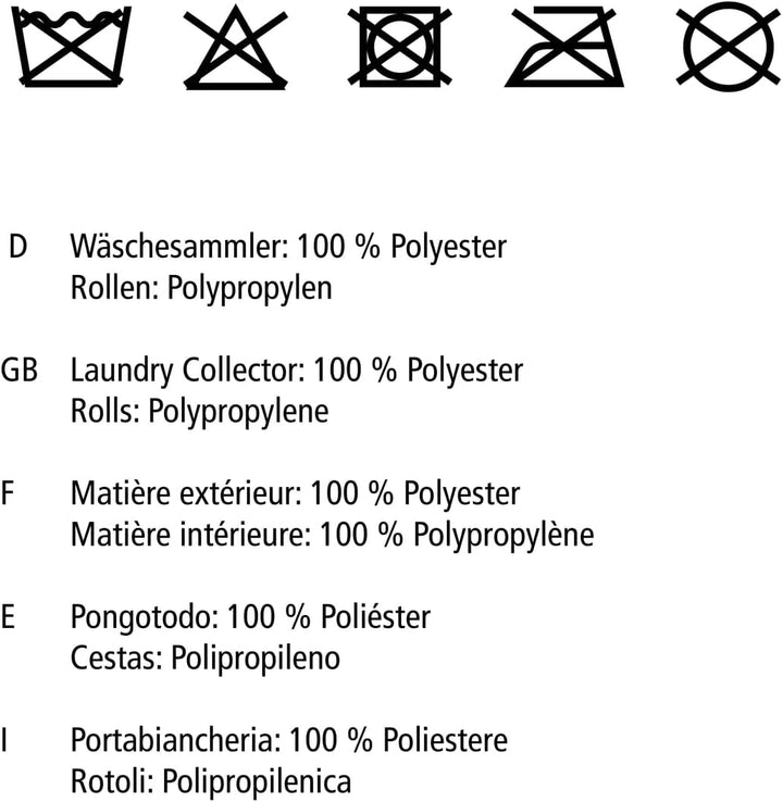 WENKO Wäschesammler Quadro petrol, stabiler Wäschekorb, Wäschetonne mit Rollen, Wäschetruhe mit Grif