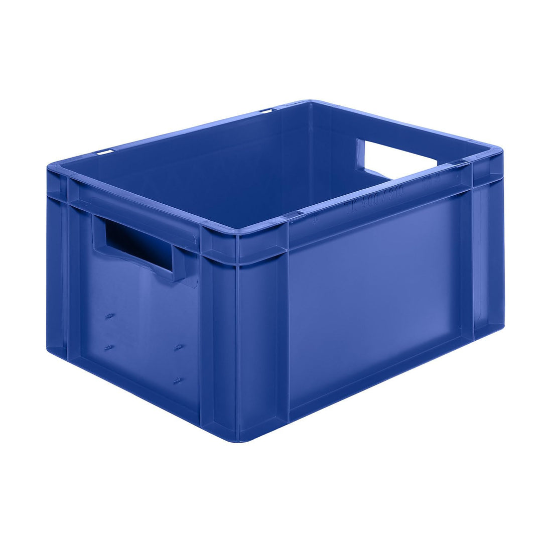 Euro-Format-Stapelbehälter, Wände und Boden geschlossen - LxBxH 400 x 300 x 210 mm - blau, VE 5 Stk