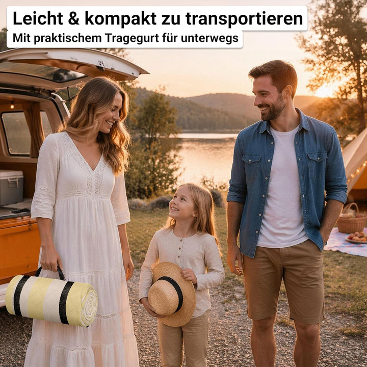 HOEL Picknickdecke 200x200 cm wasserabweisend + isoliert - Strandmatte gepolstert XXL - Picknickdeck