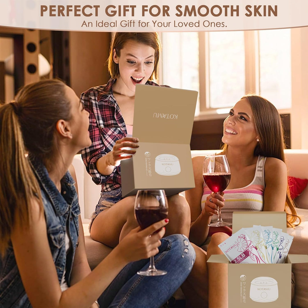 KOTAMU Waxing Set Professionelles, Digitaler Wachswärmer zur Heisswachs Haarentfernung, 600g Waxing