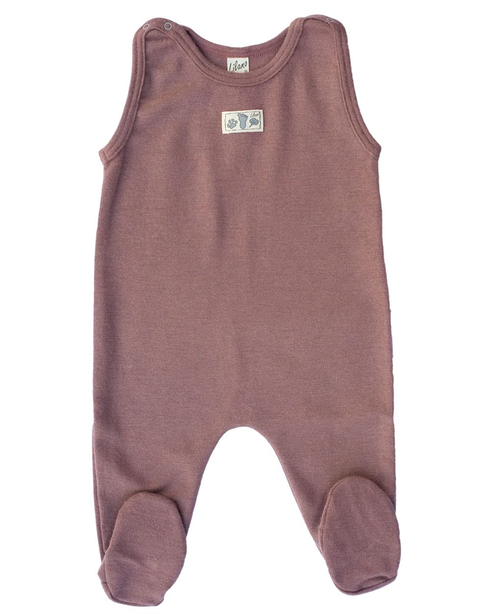 Lilano, Merino Strampler mit Fuss, 70% Wolle (kbT), 30% Seide, 210 gr./m² Mauve 56, Mauve 56