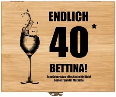 Maverton Weinöffner-Set personalisiert Weinset Sommelier Set - Geschenkbox Holzbox + 8er Weinzubehör