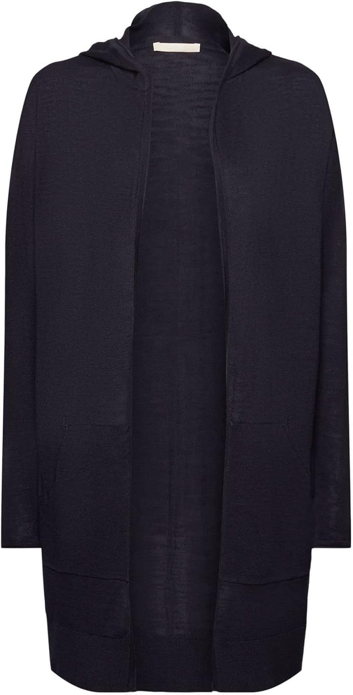 edc by Esprit Strickcardigan aus Reiner Baumwolle mit Kapuze XS 400/Navy, XS 400/Navy