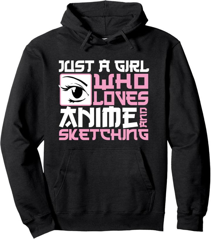 Nur ein Mädchen, das Anime und Skizzieren liebt I Anime Pullover Hoodie