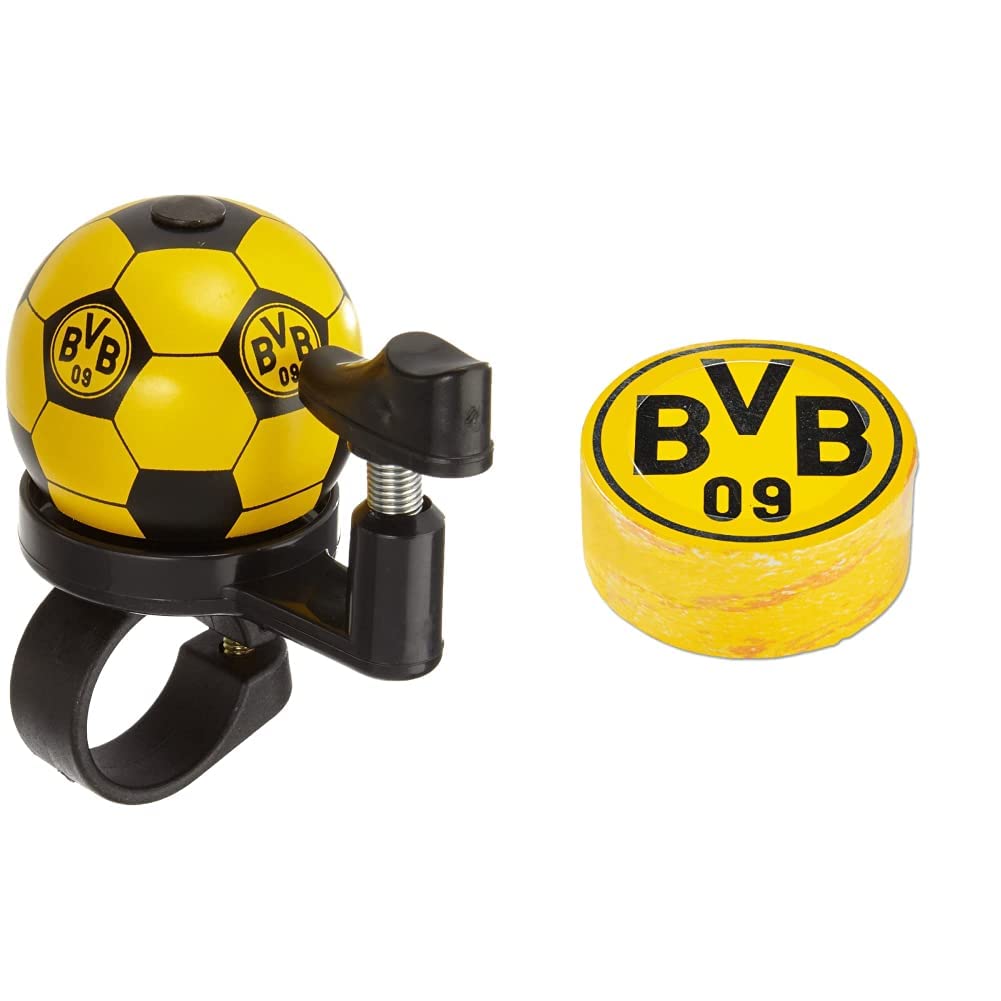 Borussia Dortmund BVB-Fahrradklingel Bundle mit BVB-Zauberhandtuch (60 x 30 cm), Bundle mit BVB-Zaub