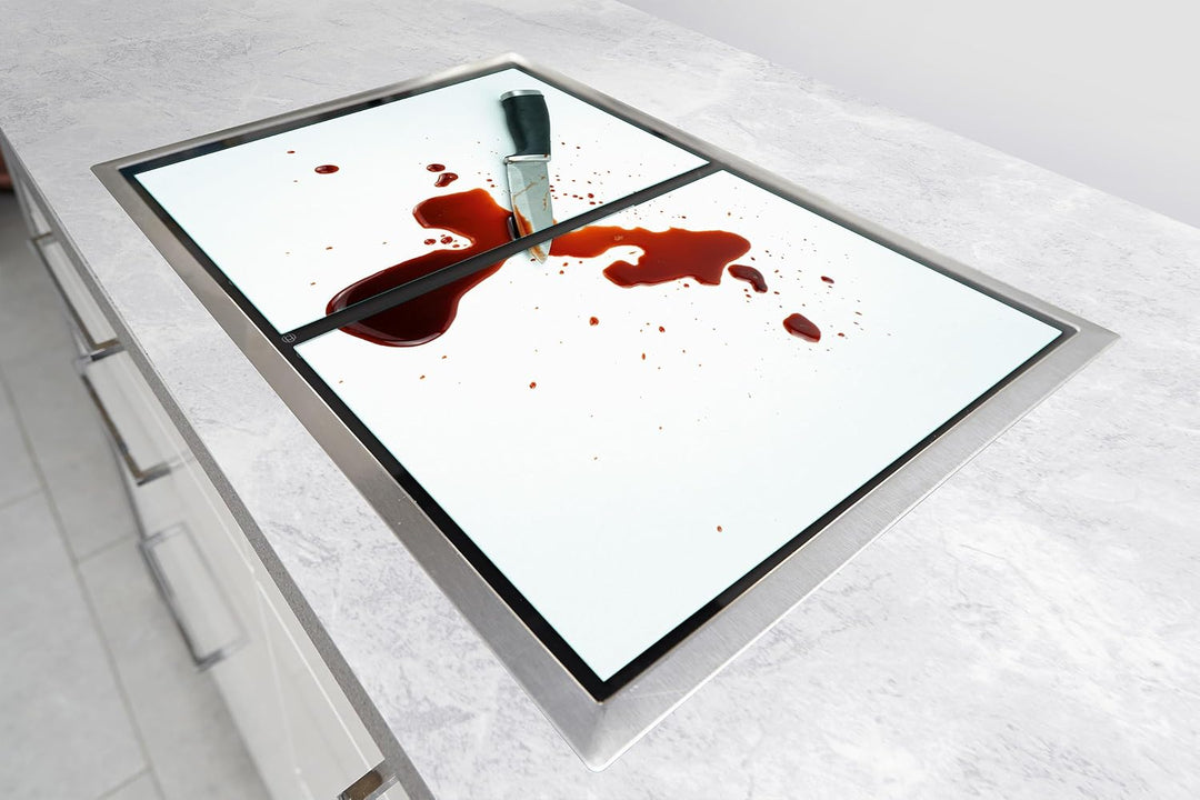 TMK ArtDeko Herdabdeckplatte 2 Teilig 40x52 + 60x52 cm - Spritzschutz Herdabdeckung – Herdschutz aus