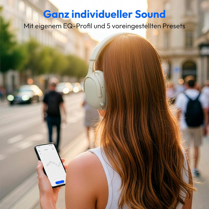 MEDION Over Ear Kopfhörer HX-1 Plus (kabellos, Feed Forward Noise Cancelling, Bluetooth 6.0, Wireles