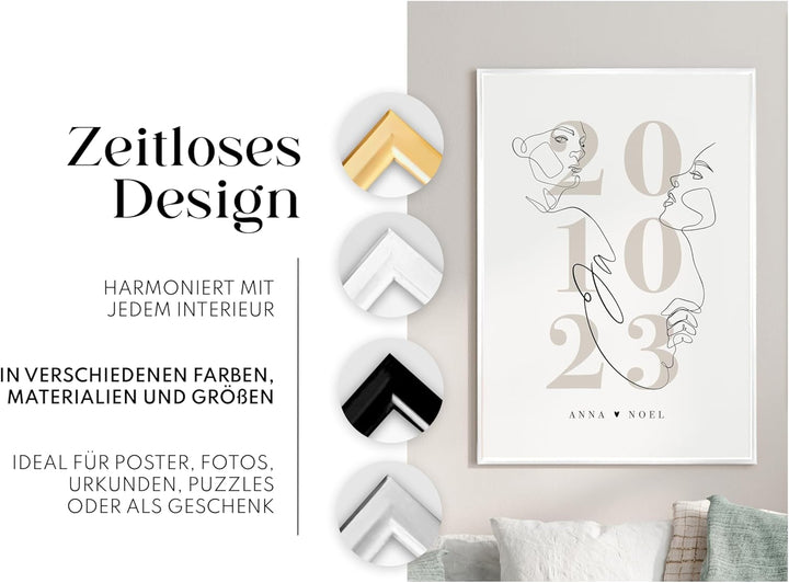 Artower® Bilderrahmen Weiss Metall Dünner Rahmen für DIN A2 42 x 59,4 cm | Posterrahmen Gross Collag