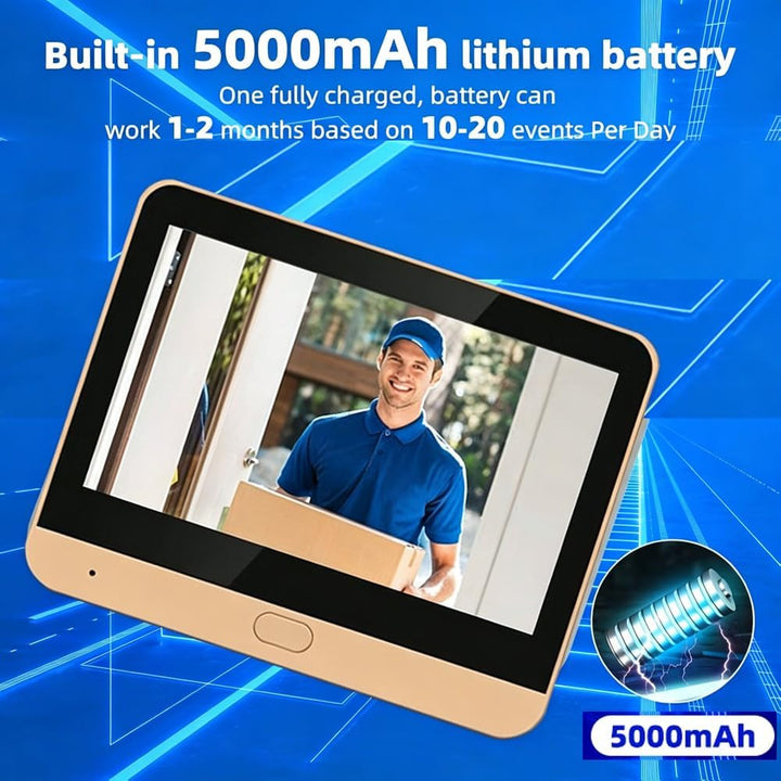 PDG1 WLAN Türspion Kamera mit 3,0 MP mit 4,3 Zoll Farbbildschirm, Digitaler Türspion Kamera mit 32GB