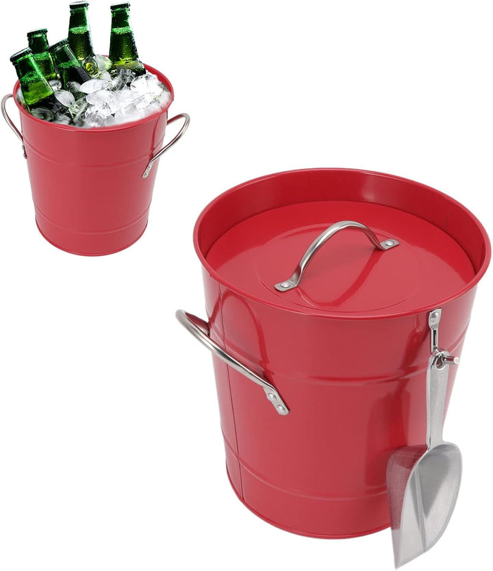Greensen Eiswürfelbehälter mit Deckel und Eisschaufel, Doppelwandig Isoliert, 19,5 x 20,5 x 16 cm, R