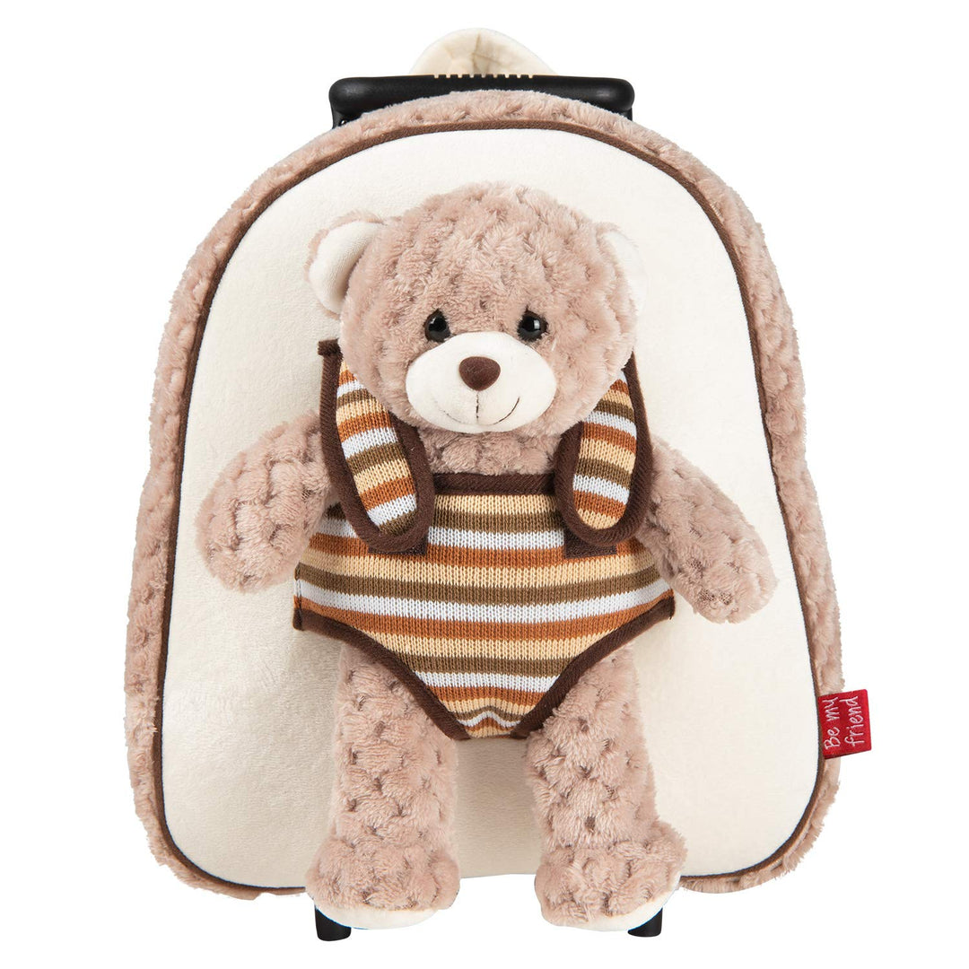 PERLETTI Plüschtier Teddybär Kindergepäck Rucksack für Kinder - Kinderrucksack Abnehmbaren Rädern un