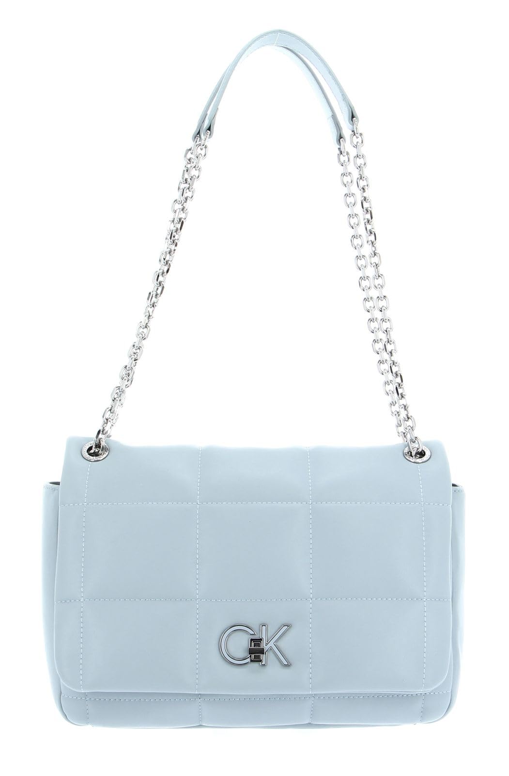 Calvin Klein Re-Lock Quilt Shoulder Bag Pearl Blue