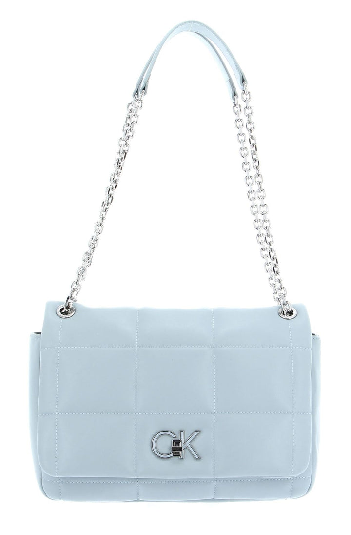 Calvin Klein Re-Lock Quilt Shoulder Bag Pearl Blue