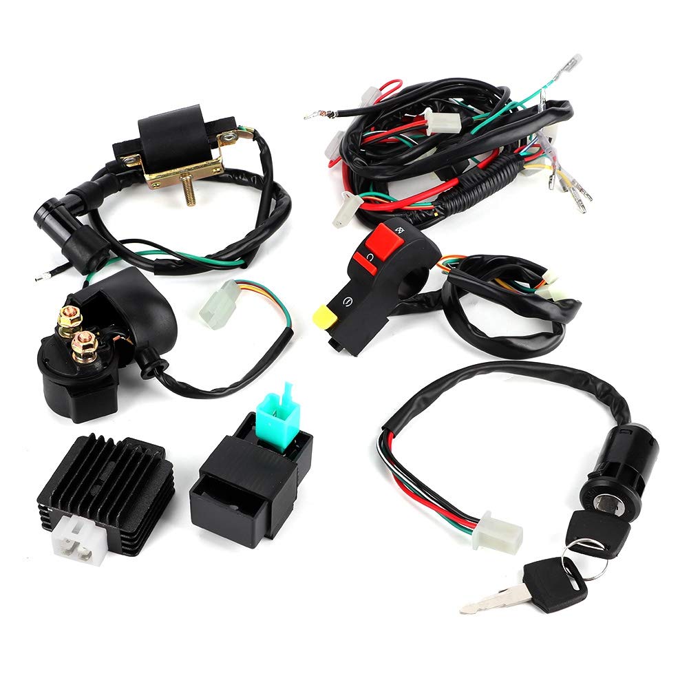 Motorstartkabelbaum,110cc wiring harness kompletter Kickstart-Motorkabelbaumsatz für modifizierte 11