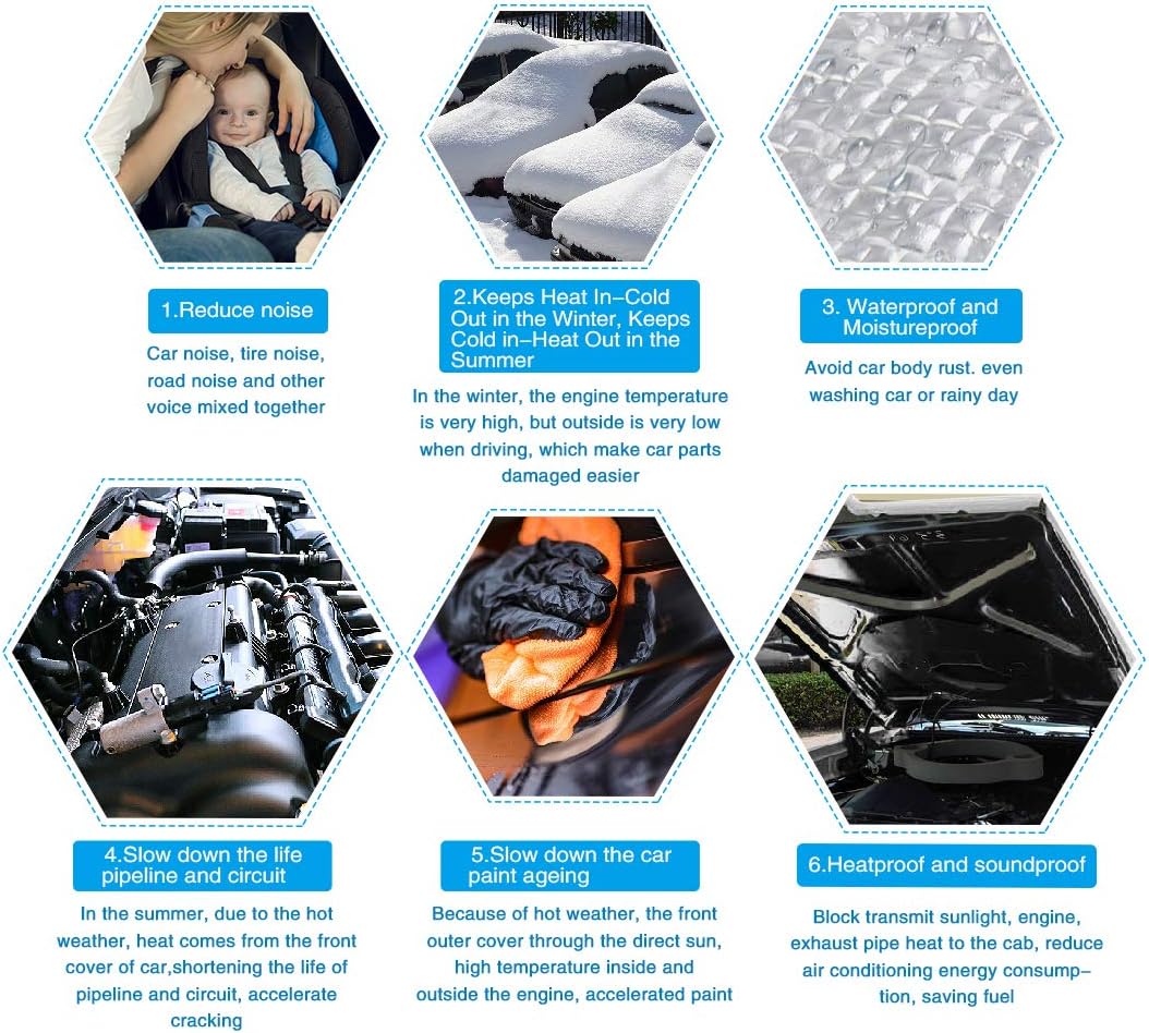 sourcing map 394mil 16.36sqft Anti Dröhn Wärmedämmungsmatte selbstklebend Dämmmatte Auto Motor Audio
