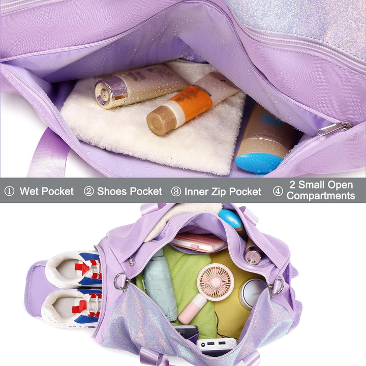 Sporttasche Mädchen Kindertaschen Kinder Reisetasche Mädchen Sports Duffel Schwimmtasche Klassische