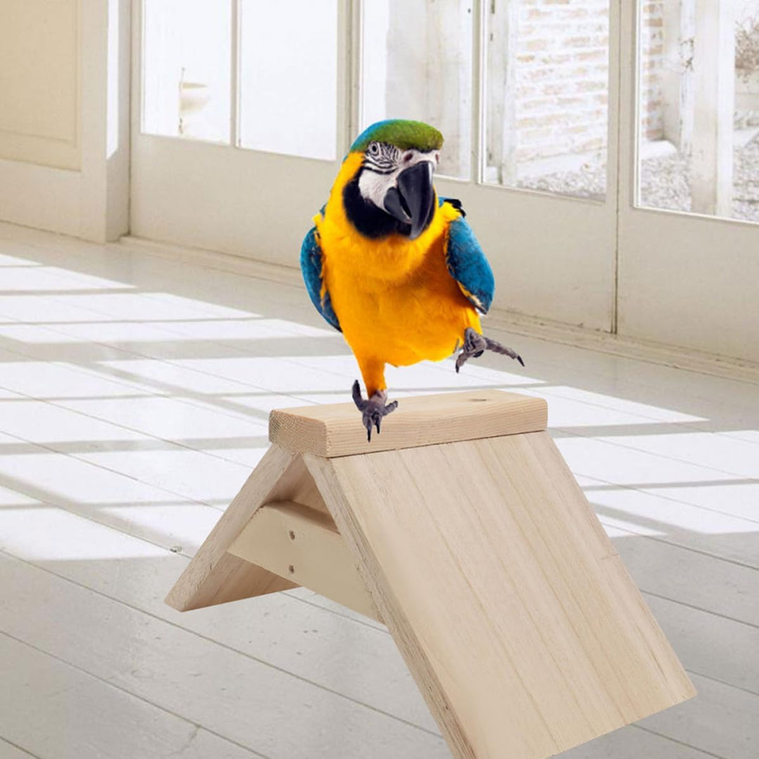 VALICLUD 5 Stück Taubenstange aus Holz, Vogelbeissspielzeug und Sitzbrettchen in Khaki für Papageien
