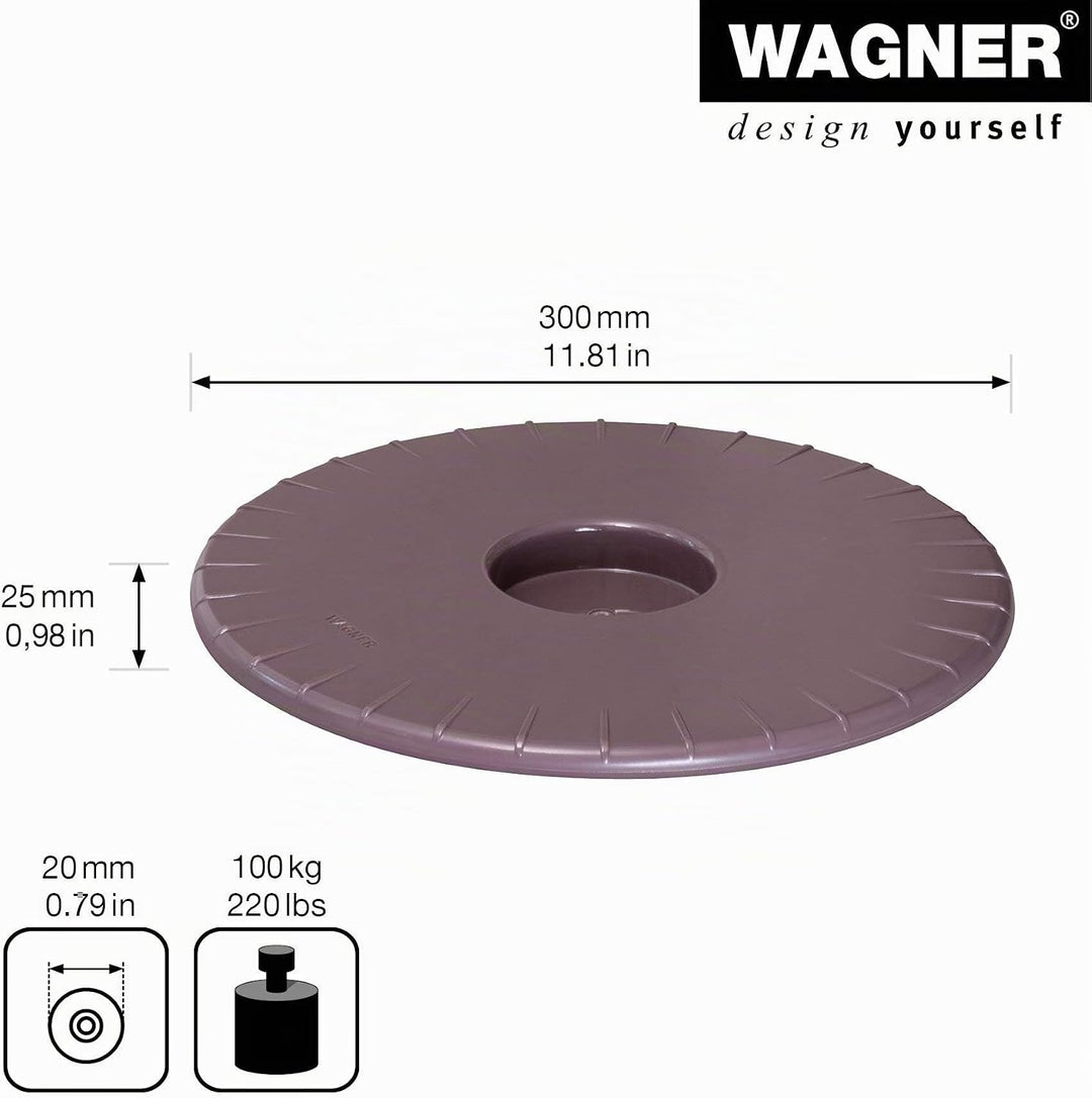 WAGNER Pflanzenroller ULTRAFLAT Ø 30 x 2,5 cm I Pflanzenroller für den Innenbereich, mauve I Extra F