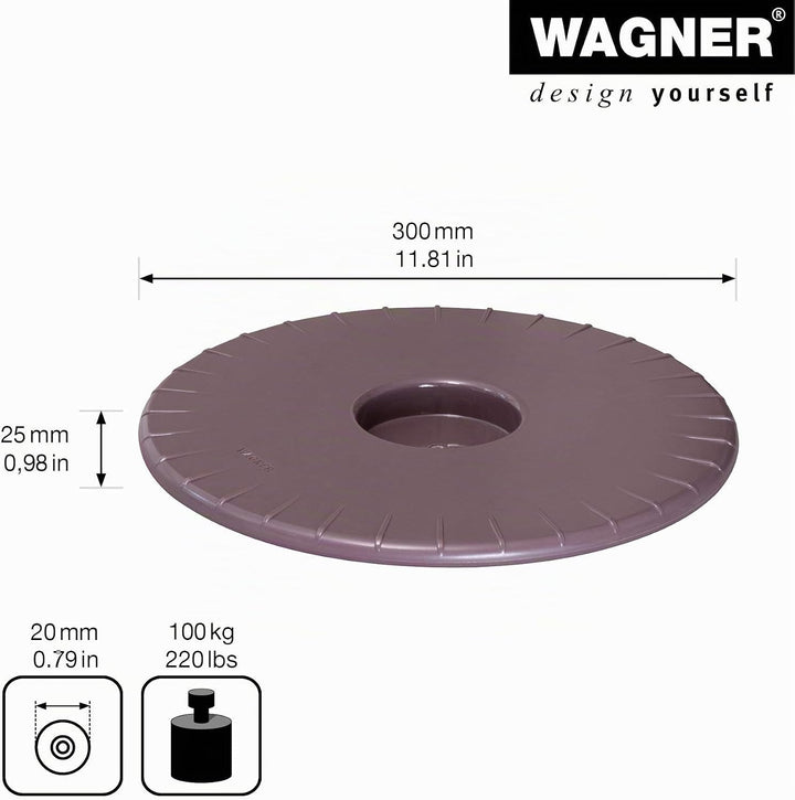WAGNER Pflanzenroller ULTRAFLAT Ø 30 x 2,5 cm I Pflanzenroller für den Innenbereich, mauve I Extra F