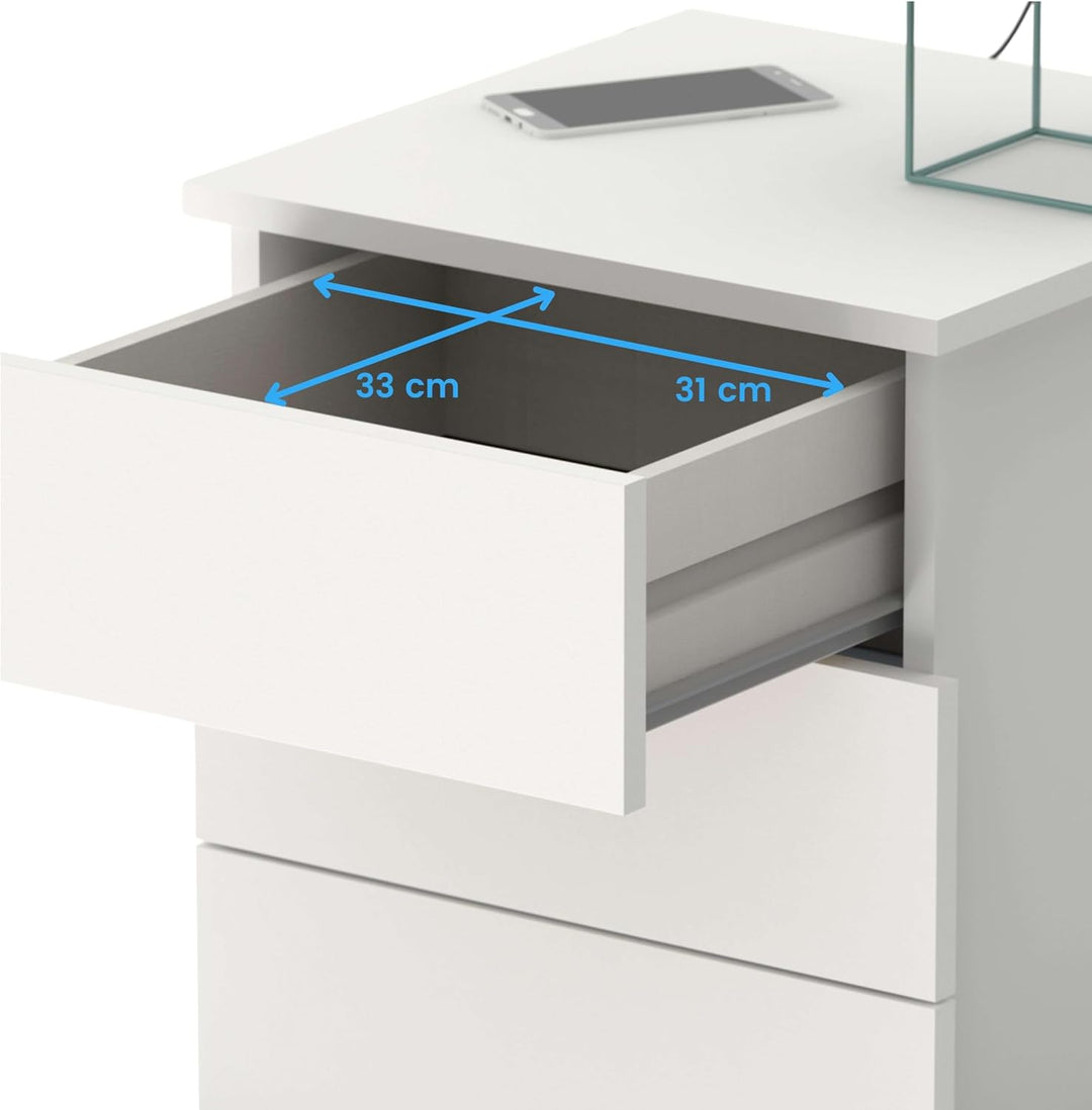 MUEBLES PITARCH ELSA Tisch, Spanplatte aus Partikeln und Melamin mit hoher Dichte, weiss, 48.5 x 41