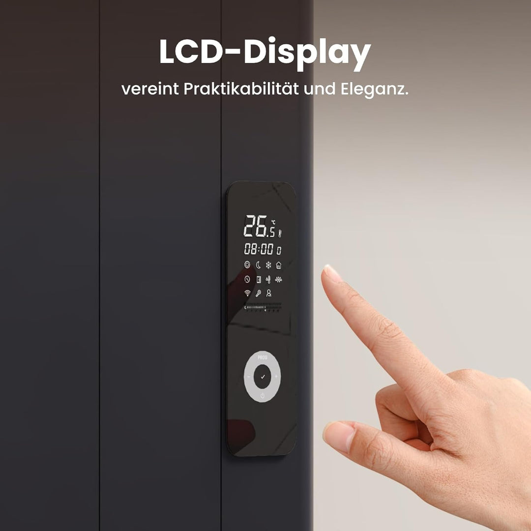 EMKE Elektroheizung Konvektor-Heizung Energiesparend Wandmontag Heizung Elektrisch 1000W mit LCD-Dis