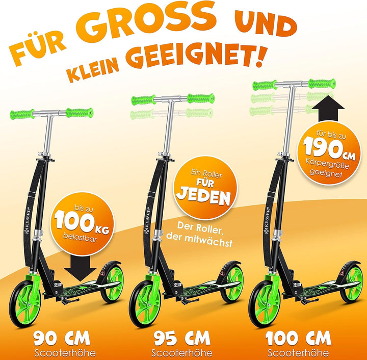 KESSER® Scooter Roller Kinderroller Cityroller Tretroller Kickroller Kickscooter 1. Spider (Green),