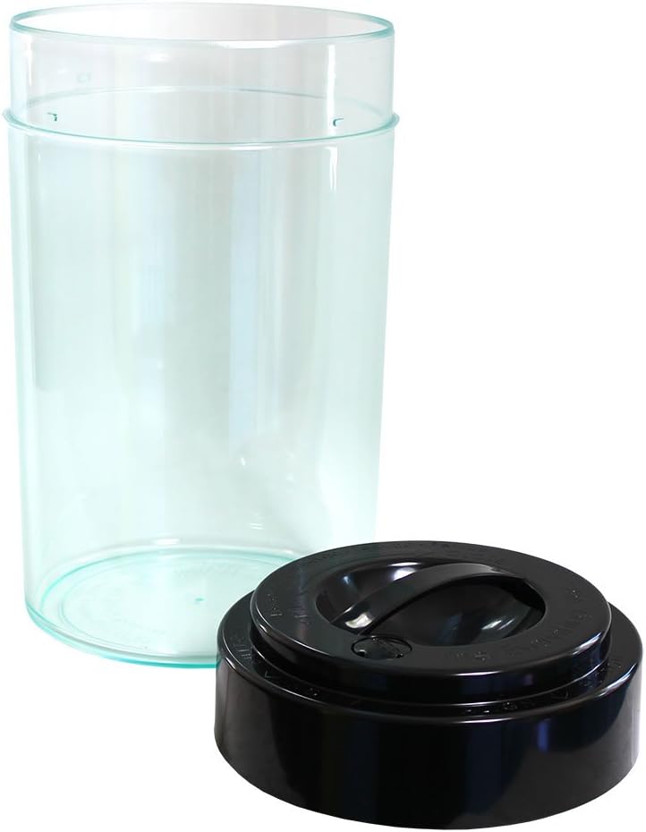 Tightvac EverythingVac Aufbewahrungsbehälter für trockene Waren, 2,3 kg, transparenter Körper/Schwar