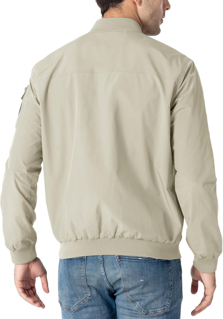 Herren Jacken Leichte Windbreaker Übergangsjacke Bomberjacke Frühling Herbst Fliegerjacke Stehkragen