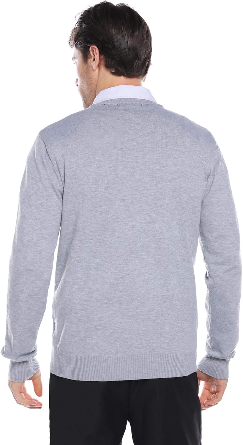 iClosam Herren Strickjacke Cardigan Mit V-Ausschnitt Aus Baumwolle Grau S, Grau S