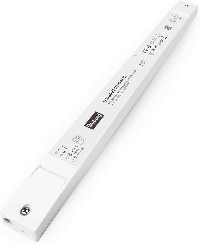 illuburg LED Trafo 24V 60W Dimmbar DALI Push Slim Flickerfree LED Netzteil Treiber Driver Power Supp