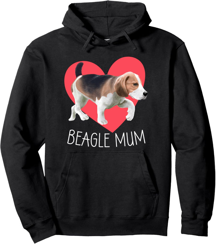Beagle Mum Dog Lover Owner Puppy Mummy Cute Heart Pullover Hoodie