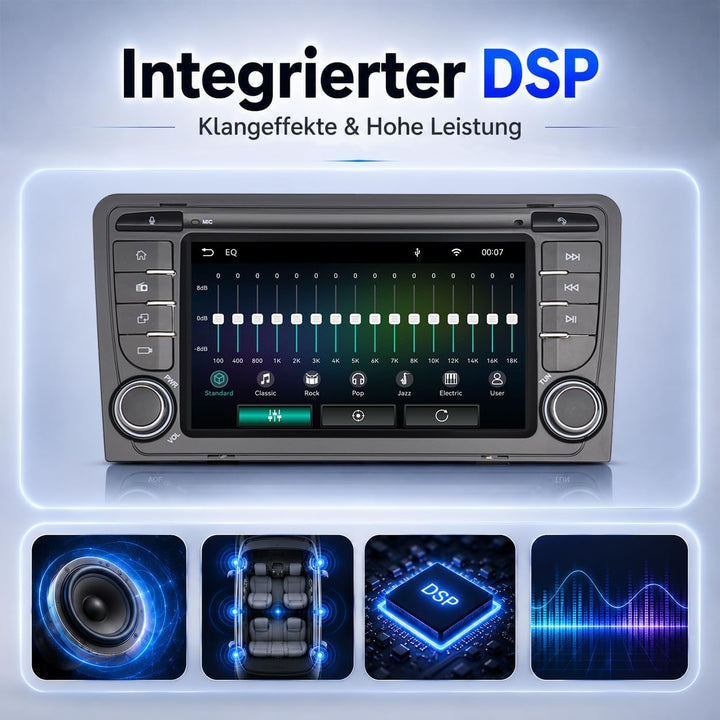 Linux Autoradio Blitzstart für Audi A3 S3 RS3 8P 2003-2012 Wireless CarPlay/Android Auto/Bluetooth/A