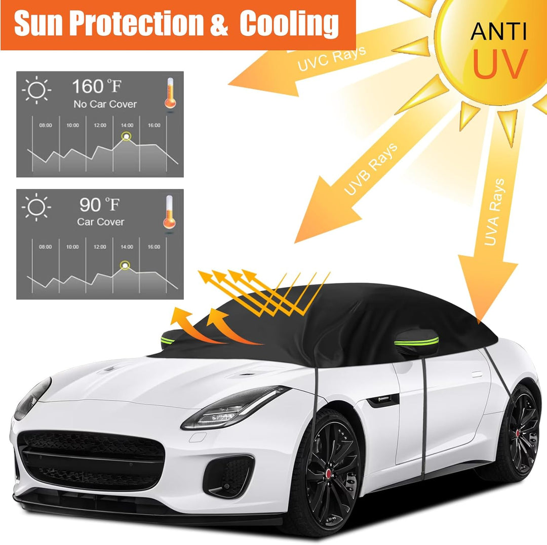 Halbe Autoabdeckung Kompatibel mit Jaguar F-Type 2014-2024, Halbabdeckung wasserdichte Halbgarage mi