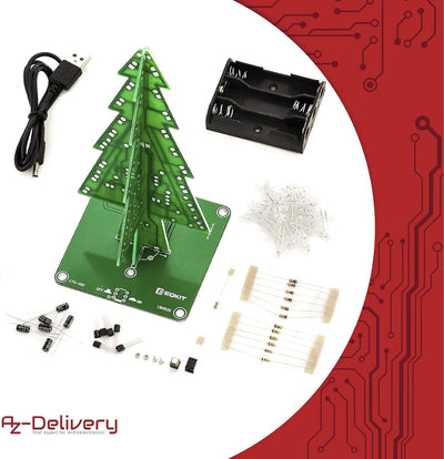 AZDelivery 3 x DIY LED Weihnachtsbaum Kit zum selber löten inklusive E-Book!