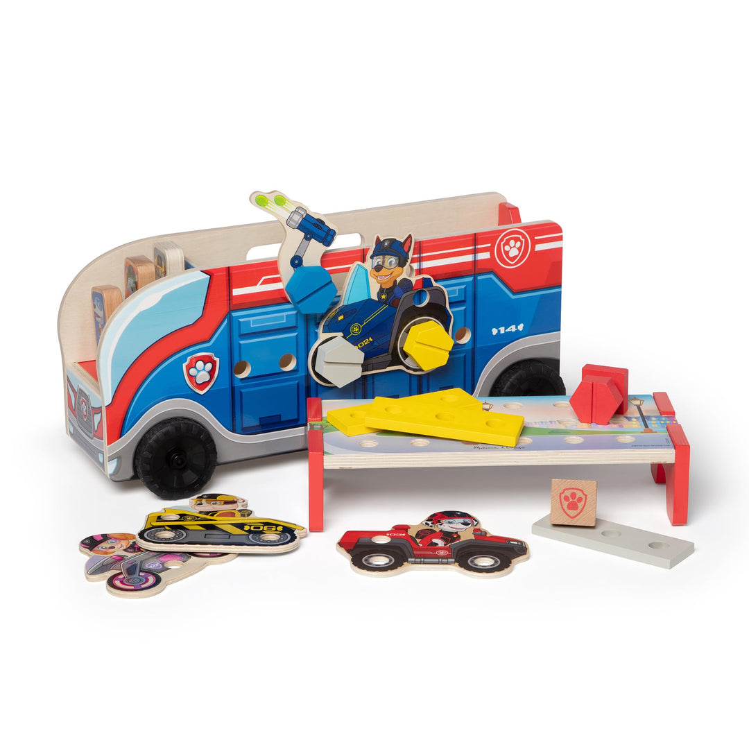 Melissa &amp; Doug PAW LKW für Missionen Zuordnen &amp; Bauen | Holzspielzeug | Entwicklungsspielzeug bauen