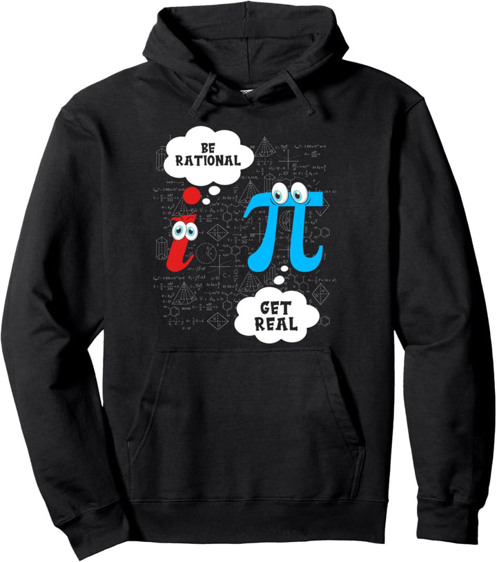 Funny Be Rational Get Real Cute Math Pun Statistics Pullover Hoodie
