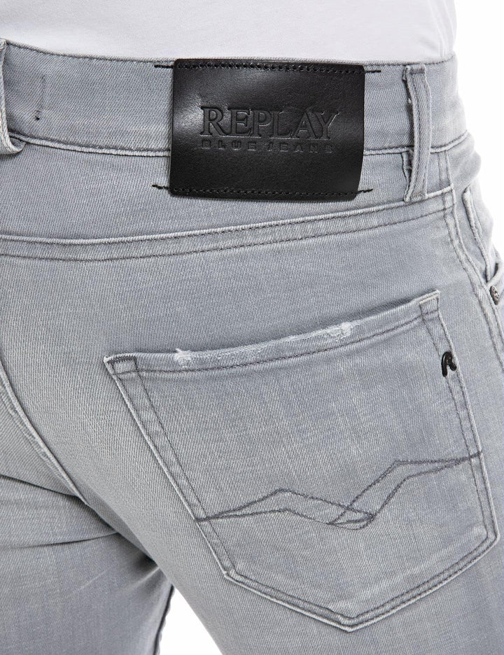Replay Herren Jeans Mickym Slim-Fit 33W / 30L Light Grey 095, 33W / 30L Light Grey 095