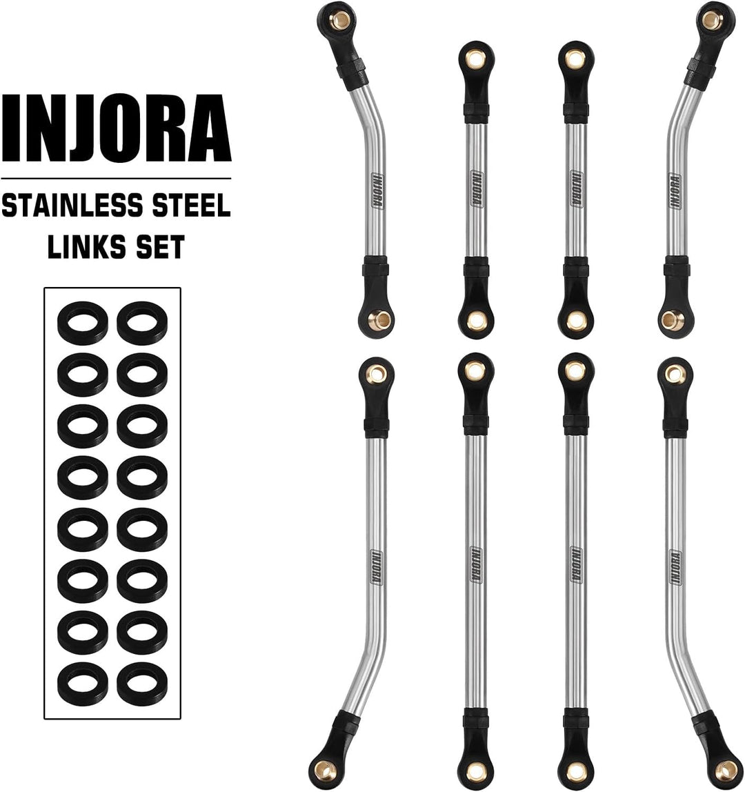 INJORA Edelstahl High Clearance Chassis-Lenkersatz für 1/18 RC Crawler TRX4M High Trail K10 F150