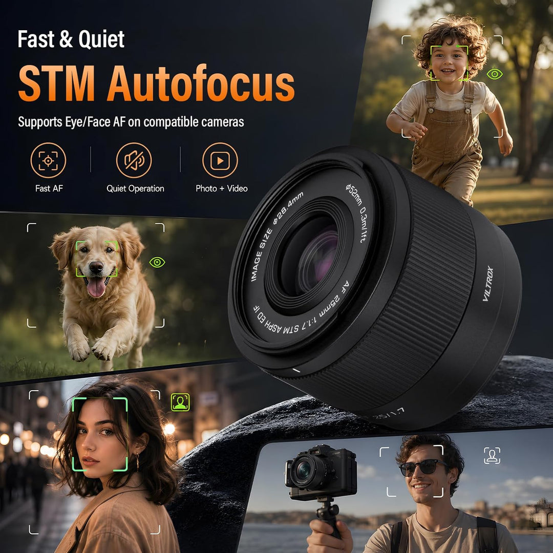 VILTROX 25mm F1.7 Air APS-C Objektiv mit Autofokus für Fuji XF-Mount Lens Standardobjektiv mit Gross