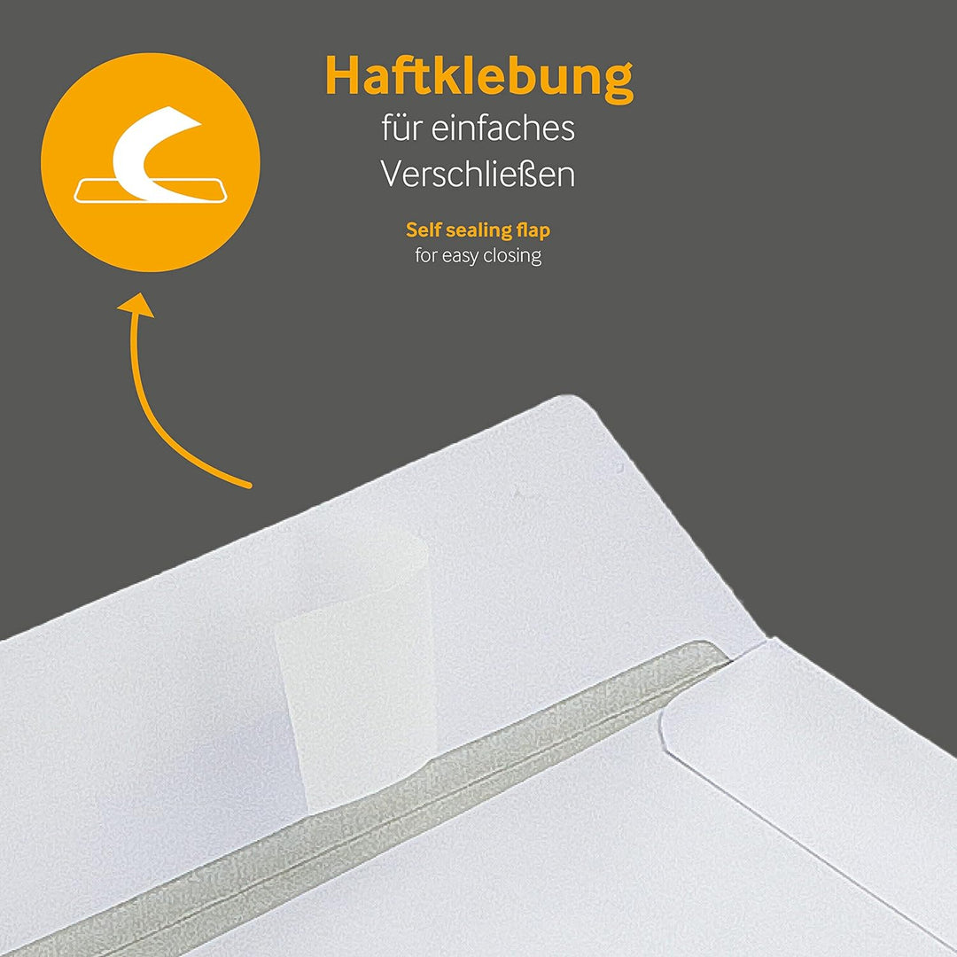500 Stück, Versandtaschen, DIN B5, Haftklebung mit Abziehstreifen, Gerade Klappe, 90 g/qm Offset, Mi
