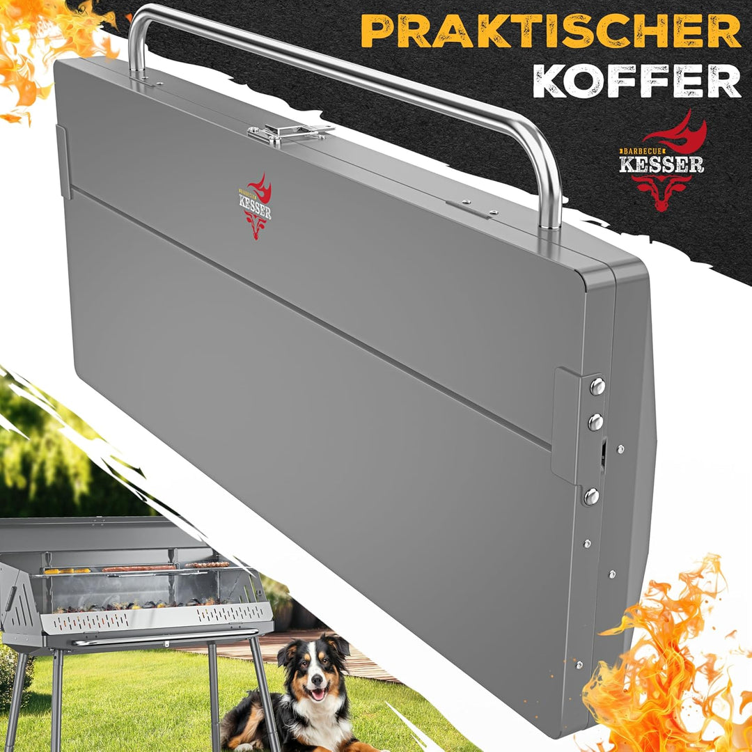 KESSER® Klappgrill tragbarer Camping Grill mit Gestell | Holzkohlegrill aus pulverbeschichtetem Stah