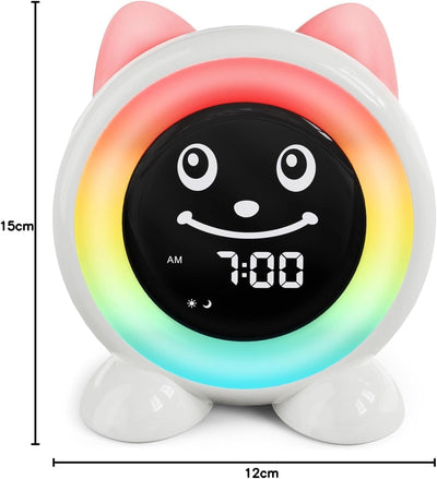 FiveHome Wecker Kinder-Schlaftrainer Kinder Kinderwecker Digital Lichtwecker mit 11 Farben Nachtlich